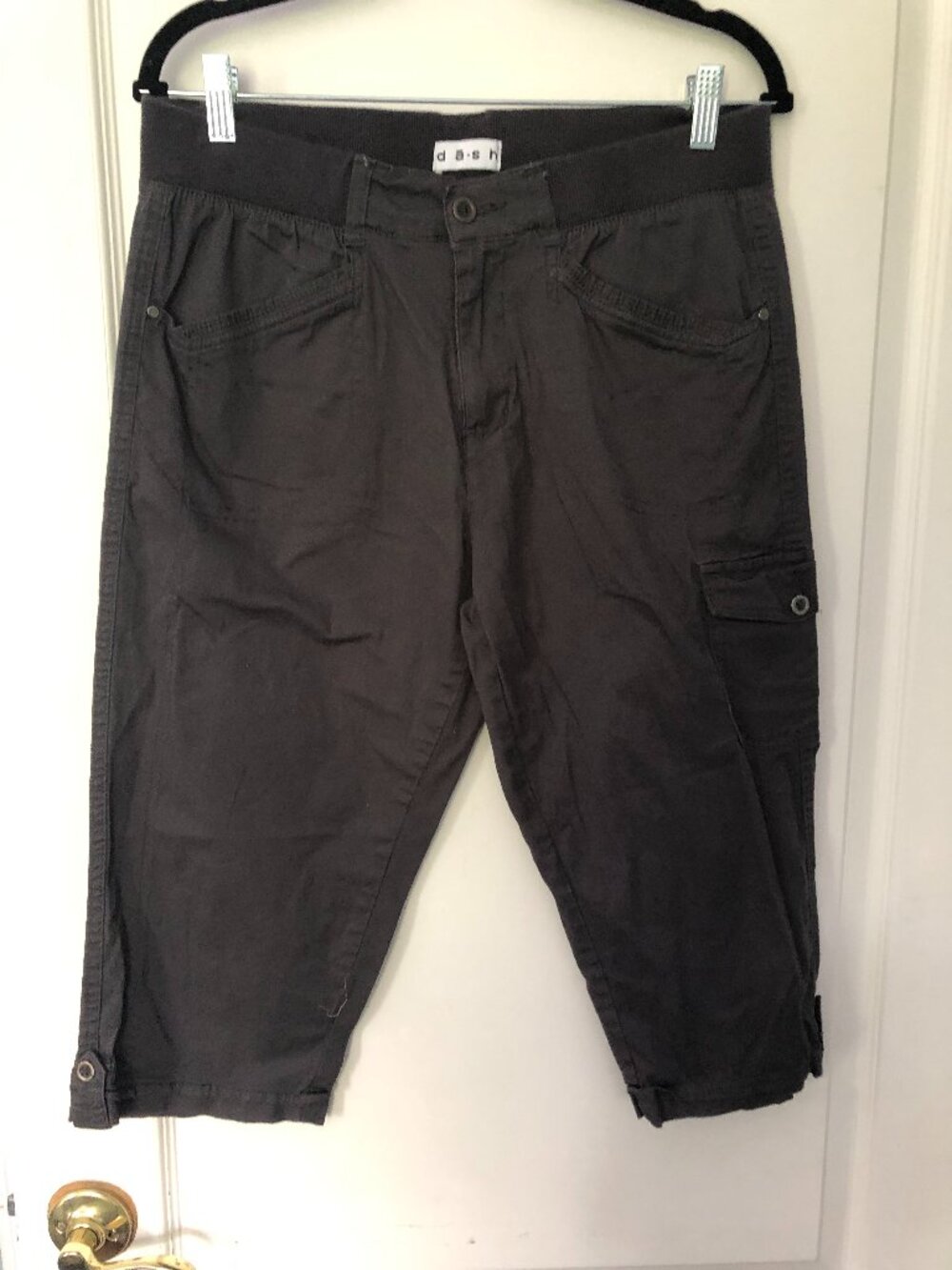Dash Women's Charcoal Gray Capri Cargo Pants - Size M